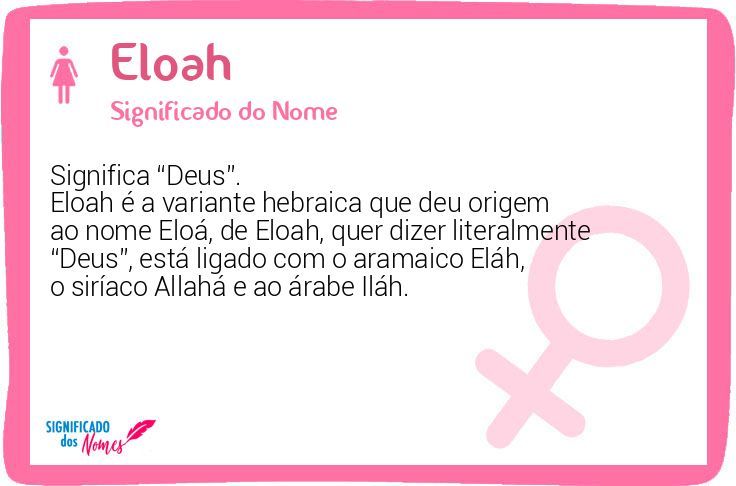 Significado do Nome Eloah - Significado dos Nomes